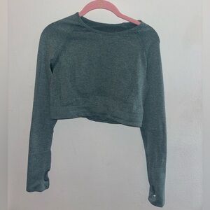 Aoxjox Women Vital Workout Seamless Long Sleeve Crop T Shirt Top